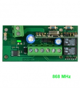 Prijímač 2-kanálový, 868 MHz, univerzálny - externý, 12 / 24V, systém pevného kódu / plávajúceho kódu pre systém PX. Bez plast.obalu. Vhodný tiež pre vysielače pevných kódov iných výrobcov.